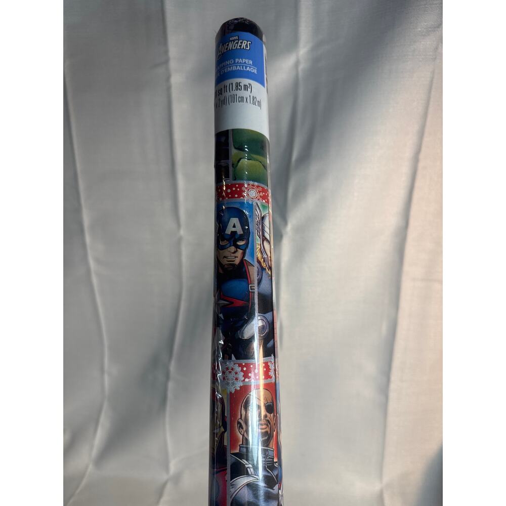 Marvel Avengers Holiday Christmas Wrapping paper 20 sqft -sealed dents